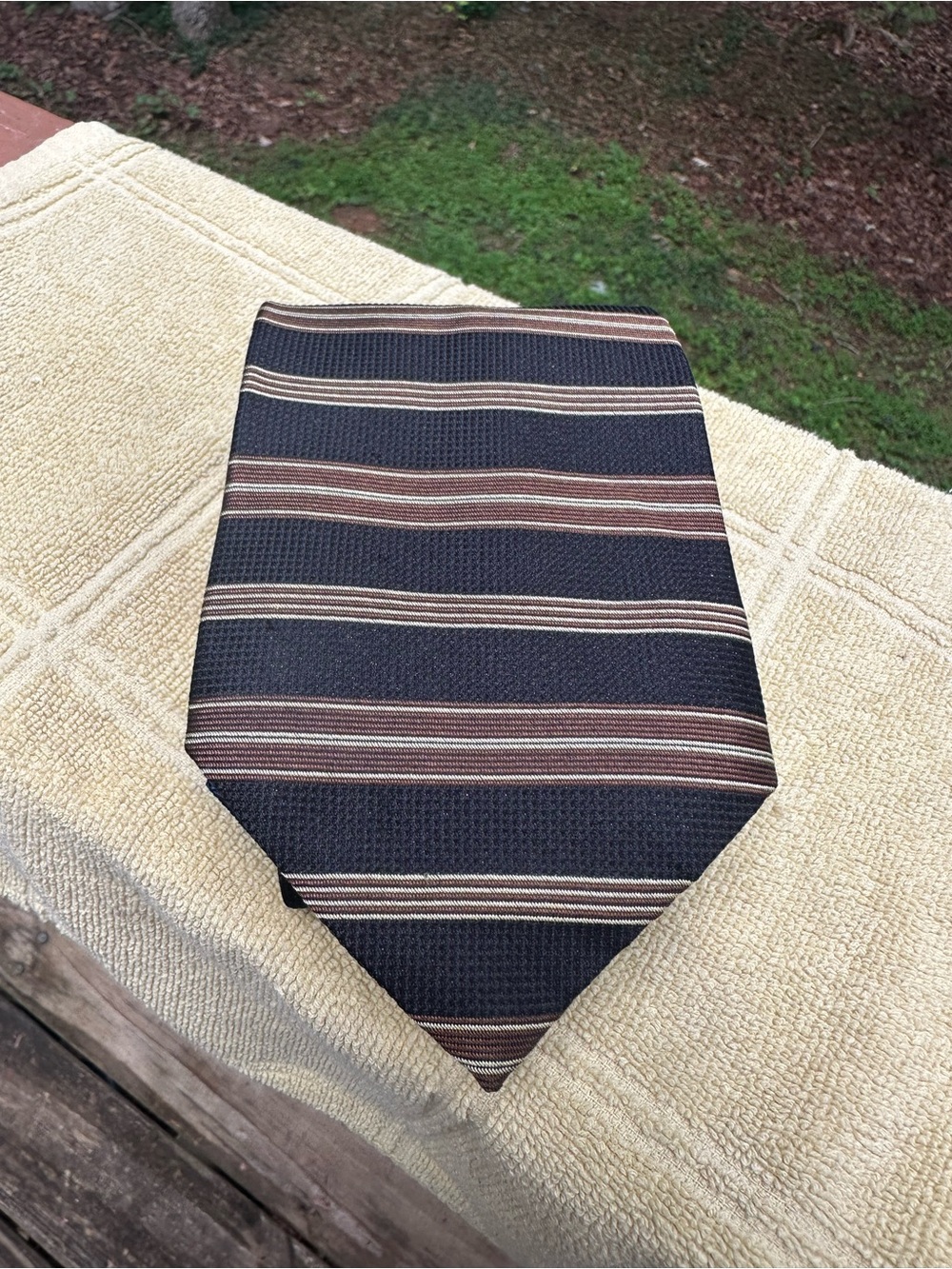 Tommy Hilfiger silk black and tan tie